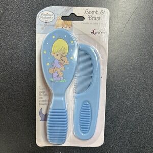 Vtg 1999 Precious Moments Baby Comb & Brush Set - Light Blue - NOS - Luv N' Care